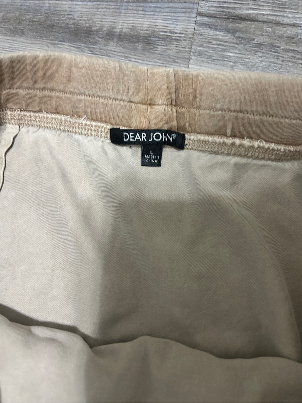 Dear John Neutral Tan Drawstring Mini Skirt - Picture 3 of 3